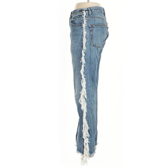 R13 Bowie Fringe Jasper Blue Jeans 100% Cotton Slim Straight 26 $495 - Picture 6 of 12